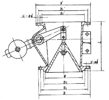 XH40X-8型钟型卸灰阀外形结构尺寸图