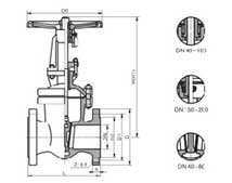 Z41TZ41WZ41HШʽֶբPN16PN160νṹߴͼ