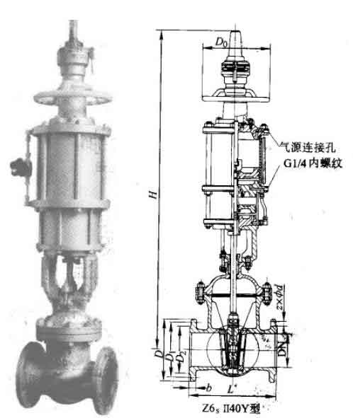 Z6sII40Y-16C,Z6sII40Y-25˫ֶШʽբνṹߴ