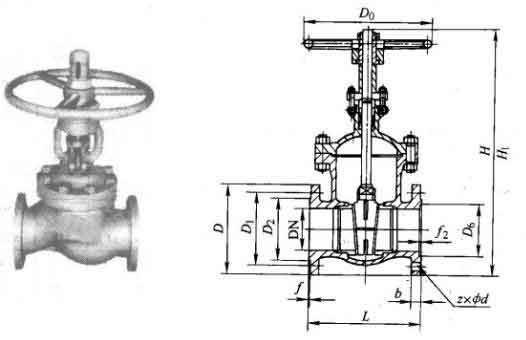 Z41WPN40PN160ШʽѺϽբӳߴͼ