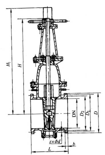 Z42W-1Шʽ˫բբγߴͼ