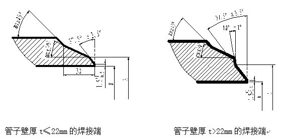 阀门焊接连接坡口示意图